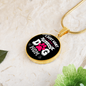 Just Dog Mom Circle Necklace Stainless Steel or 18k Gold 18-22"-Express Your Love Gifts