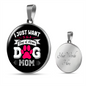 Just Dog Mom Circle Necklace Stainless Steel or 18k Gold 18-22"-Express Your Love Gifts