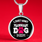 Just Dog Mom Circle Necklace Stainless Steel or 18k Gold 18-22"-Express Your Love Gifts