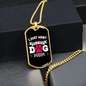 Just Dog Mom Necklace Stainless Steel or 18k Gold Dog Tag 24" Chain-Express Your Love Gifts