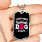 Just Dog Mom Necklace Stainless Steel or 18k Gold Dog Tag 24" Chain-Express Your Love Gifts