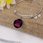 Just Dog Mom Pink Bracelet Stainless Steel or 18k Gold Circle Bangle-Express Your Love Gifts