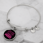 Just Dog Mom Pink Bracelet Stainless Steel or 18k Gold Circle Bangle-Express Your Love Gifts