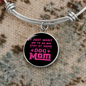Just Dog Mom Pink Bracelet Stainless Steel or 18k Gold Circle Bangle-Express Your Love Gifts