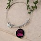 Just Dog Mom Pink Bracelet Stainless Steel or 18k Gold Circle Bangle-Express Your Love Gifts