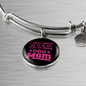 Just Dog Mom Pink Bracelet Stainless Steel or 18k Gold Circle Bangle-Express Your Love Gifts