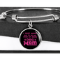 Just Dog Mom Pink Bracelet Stainless Steel or 18k Gold Circle Bangle-Express Your Love Gifts