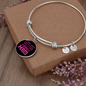 Just Dog Mom Pink Bracelet Stainless Steel or 18k Gold Circle Bangle-Express Your Love Gifts