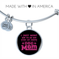 Just Dog Mom Pink Bracelet Stainless Steel or 18k Gold Circle Bangle-Express Your Love Gifts