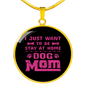 Just Dog Mom Pink Circle Necklace Stainless Steel or 18k Gold 18-22"-Express Your Love Gifts