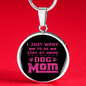 Just Dog Mom Pink Circle Necklace Stainless Steel or 18k Gold 18-22"-Express Your Love Gifts