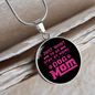 Just Dog Mom Pink Circle Necklace Stainless Steel or 18k Gold 18-22"-Express Your Love Gifts