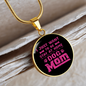 Just Dog Mom Pink Circle Necklace Stainless Steel or 18k Gold 18-22"-Express Your Love Gifts