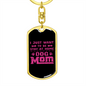 Just Dog Mom Pink Keychain Stainless Steel or 18k Gold Dog Tag Keyring-Express Your Love Gifts