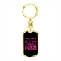 Just Dog Mom Pink Keychain Stainless Steel or 18k Gold Dog Tag Keyring-Express Your Love Gifts