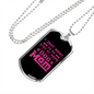 Just Dog Mom Pink Necklace Stainless Steel or 18k Gold Dog Tag 24" Chain-Express Your Love Gifts