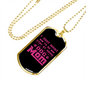 Just Dog Mom Pink Necklace Stainless Steel or 18k Gold Dog Tag 24" Chain-Express Your Love Gifts