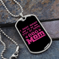 Just Dog Mom Pink Necklace Stainless Steel or 18k Gold Dog Tag 24" Chain-Express Your Love Gifts