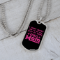 Just Dog Mom Pink Necklace Stainless Steel or 18k Gold Dog Tag 24" Chain-Express Your Love Gifts