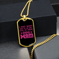 Just Dog Mom Pink Necklace Stainless Steel or 18k Gold Dog Tag 24" Chain-Express Your Love Gifts