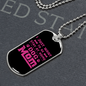 Just Dog Mom Pink Necklace Stainless Steel or 18k Gold Dog Tag 24" Chain-Express Your Love Gifts