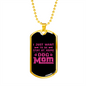 Just Dog Mom Pink Necklace Stainless Steel or 18k Gold Dog Tag 24" Chain-Express Your Love Gifts