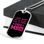 Just Dog Mom Pink Necklace Stainless Steel or 18k Gold Dog Tag 24" Chain-Express Your Love Gifts
