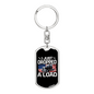 Just Dropped A Load Swivel Trucker Keychain Dog Tag Stainless Steel or 18k Gold-Express Your Love Gifts