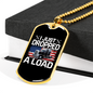 Just Dropped A Load Trucker Dog Tag Stainless Steel or 18k Gold 24" Chain-Express Your Love Gifts