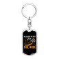 Just Enjoy The Ride Cycling Keychain Stainless Steel or 18k Gold Dog Tag Keyring-Express Your Love Gifts