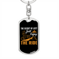 Just Enjoy The Ride Cycling Keychain Stainless Steel or 18k Gold Dog Tag Keyring-Express Your Love Gifts