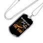 Just Enjoy The Ride Cycling Necklace Stainless Steel or 18k Gold Dog Tag 24"-Express Your Love Gifts