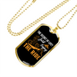 Just Enjoy The Ride Cycling Necklace Stainless Steel or 18k Gold Dog Tag 24"-Express Your Love Gifts