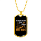 Just Enjoy The Ride Cycling Necklace Stainless Steel or 18k Gold Dog Tag 24"-Express Your Love Gifts
