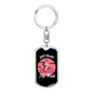 Just Enjoy The Ride Cycling Pink Keychain Stainless Steel or 18k Gold Dog Tag Keyring-Express Your Love Gifts