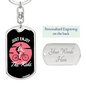 Just Enjoy The Ride Cycling Pink Keychain Stainless Steel or 18k Gold Dog Tag Keyring-Express Your Love Gifts