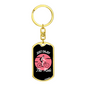Just Enjoy The Ride Cycling Pink Keychain Stainless Steel or 18k Gold Dog Tag Keyring-Express Your Love Gifts