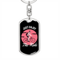 Just Enjoy The Ride Cycling Pink Keychain Stainless Steel or 18k Gold Dog Tag Keyring-Express Your Love Gifts