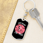 Just Enjoy The Ride Cycling Pink Keychain Stainless Steel or 18k Gold Dog Tag Keyring-Express Your Love Gifts