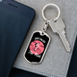 Just Enjoy The Ride Cycling Pink Keychain Stainless Steel or 18k Gold Dog Tag Keyring-Express Your Love Gifts