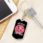 Just Enjoy The Ride Cycling Pink Keychain Stainless Steel or 18k Gold Dog Tag Keyring-Express Your Love Gifts