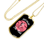 Just Enjoy The Ride Cycling Pink Necklace Stainless Steel or 18k Gold Dog Tag 24"-Express Your Love Gifts