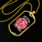 Just Enjoy The Ride Cycling Pink Necklace Stainless Steel or 18k Gold Dog Tag 24"-Express Your Love Gifts