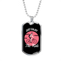 Just Enjoy The Ride Cycling Pink Necklace Stainless Steel or 18k Gold Dog Tag 24"-Express Your Love Gifts