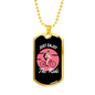 Just Enjoy The Ride Cycling Pink Necklace Stainless Steel or 18k Gold Dog Tag 24"-Express Your Love Gifts