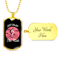 Just Enjoy The Ride Cycling Pink Necklace Stainless Steel or 18k Gold Dog Tag 24"-Express Your Love Gifts