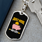 Just HODL Pig Crypto Keychain Stainless Steel or 18k Gold Dog Tag Keyring-Express Your Love Gifts