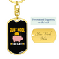 Just HODL Pig Crypto Keychain Stainless Steel or 18k Gold Dog Tag Keyring-Express Your Love Gifts