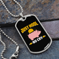 Just HODL Pig Crypto Necklace Stainless Steel or 18k Gold Dog Tag 24" Chain-Express Your Love Gifts