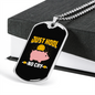 Just HODL Pig Crypto Necklace Stainless Steel or 18k Gold Dog Tag 24" Chain-Express Your Love Gifts
